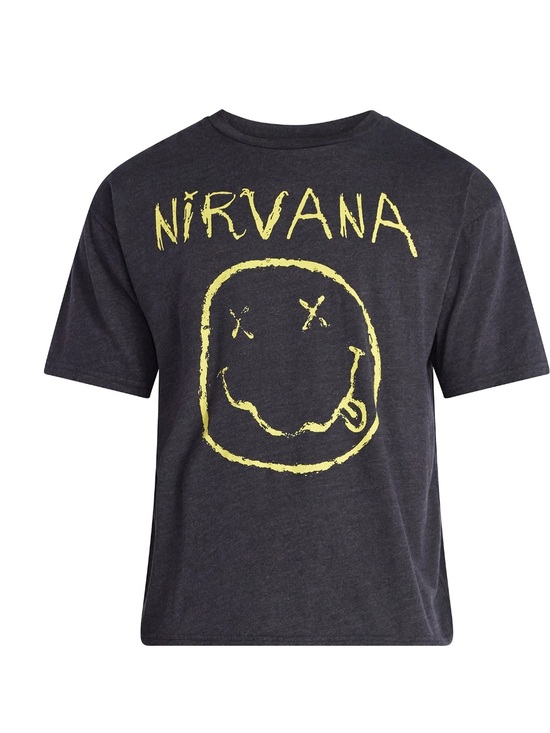 NIRVANA Other - NIRVANA gray Short Sleeve Tee with Yellow Smiley Logo